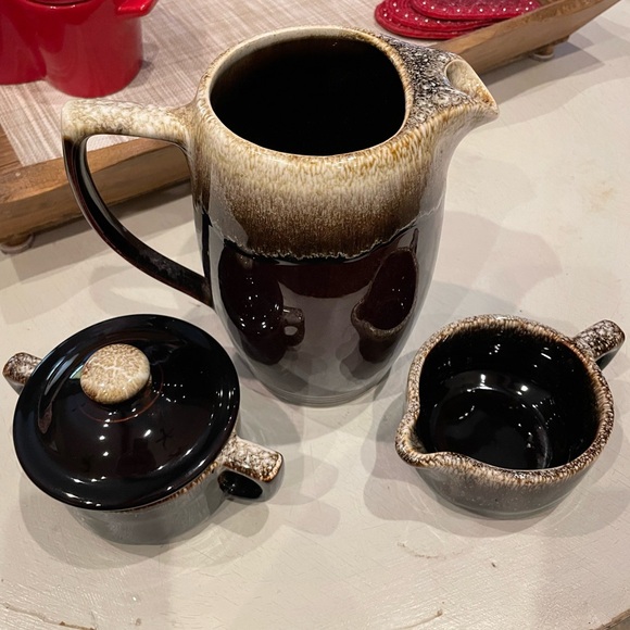 Pfaltzgraff Rustic Brown Ceramic Pitcher Cream and Sugar Set - Picture 2 of 12